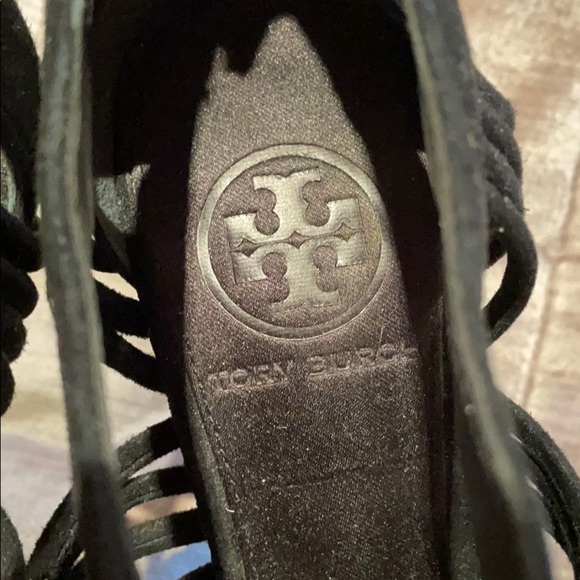 Tory BURCH Suede Platform Cage Heels - Picture 4 of 12